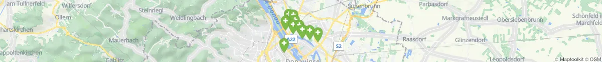 Map view for Pharmacies emergency services nearby Donaufeld (1210 - Floridsdorf, Wien)